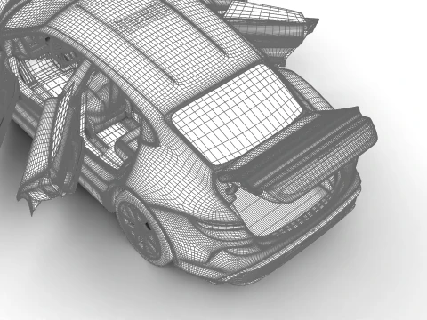 Porsche Taycan Turbo S 2025 HQ Modelo 3D