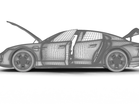 Porsche Taycan Turbo S 2025HQ Modello 3D