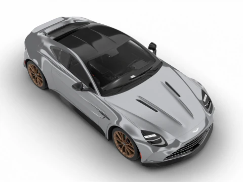 Aston Martin Vantage Argento alluminio 2025 Modello 3D