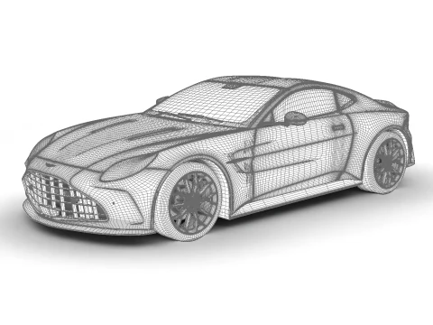 Aston Martin Vantage Argento alluminio 2025 Modello 3D