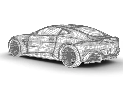 Aston Martin Vantage Argento alluminio 2025 Modello 3D
