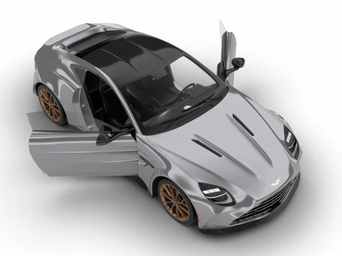 Aston Martin Vantage Aluminite Silver 2025 HQ 3D Model