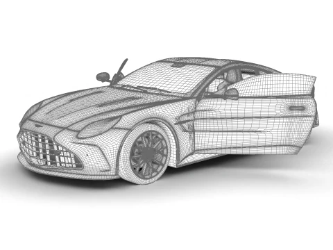 Aston Martin Vantage Aluminite Silver 2025 HQ 3D Model