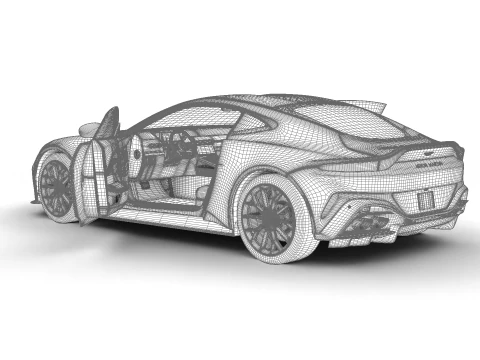 Aston Martin Vantage Aluminite Silver 2025 HQ 3D Model
