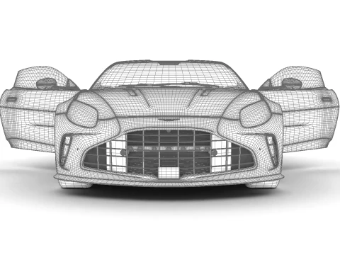 Aston Martin Vantage Aluminite Silver 2025 HQ 3D Model