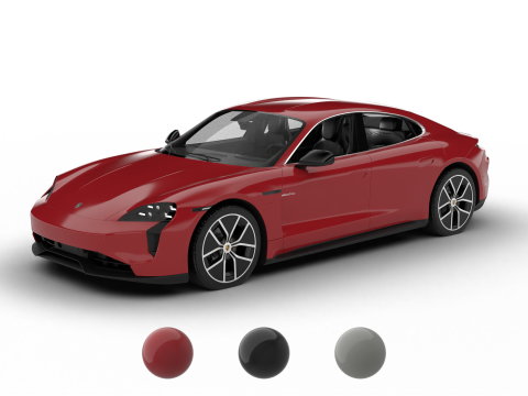Porsche Taycan Turbo 2025 3D Model