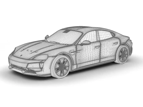 Porsche Taycan Turbo 2025 Modello 3D