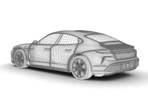 Porsche Taycan Turbo 2025 Modello 3D