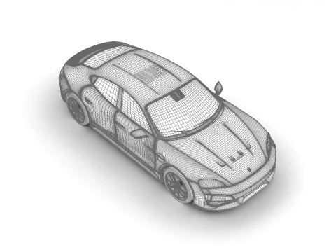 Porsche Taycan Turbo 2025 Modello 3D