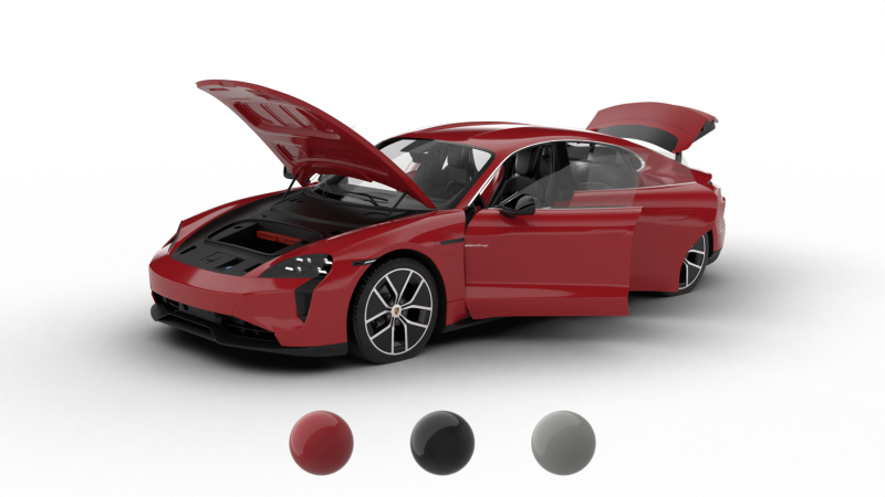 Porsche Taycan Turbo 2025 HQ Modello 3D .c4d .max .obj .3ds .fbx .stl .blend