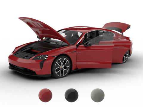 Porsche Taycan Turbo 2025 HQ 3D Model