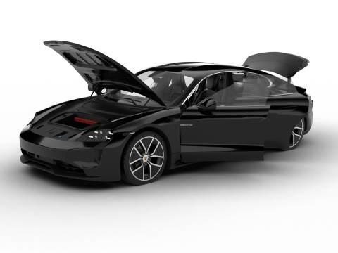 Porsche Taycan Turbo 2025 HQ Modello 3D
