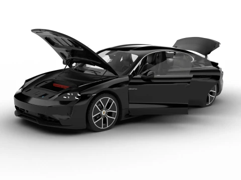 Porsche Taycan Turbo 2025 HQ 3D Model
