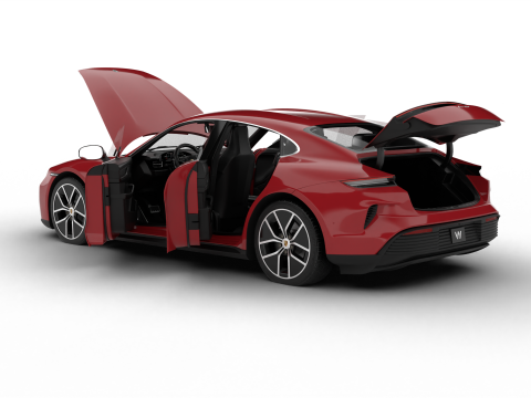 Porsche Taycan Turbo 2025 HQ Modello 3D