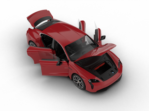 Porsche Taycan Turbo 2025 HQ Modello 3D