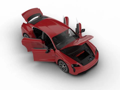 Porsche Taycan Turbo 2025 HQ 3D Model