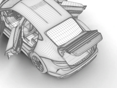 Porsche Taycan Turbo 2025 HQ 3D Model
