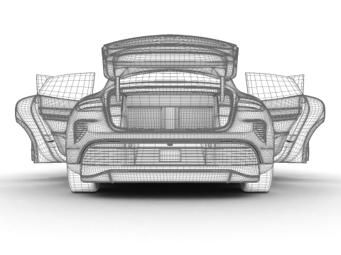 Porsche Taycan Turbo 2025 HQ Modello 3D
