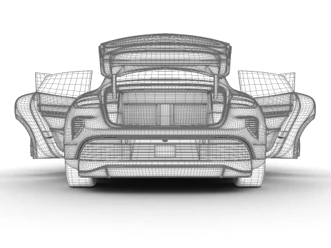 Porsche Taycan Turbo 2025 HQ 3D Model