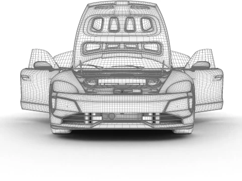 Porsche Taycan Turbo 2025 HQ 3D Model