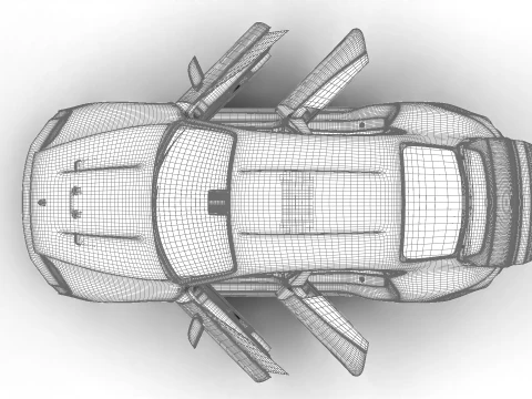 Porsche Taycan Turbo 2025 HQ 3D Model