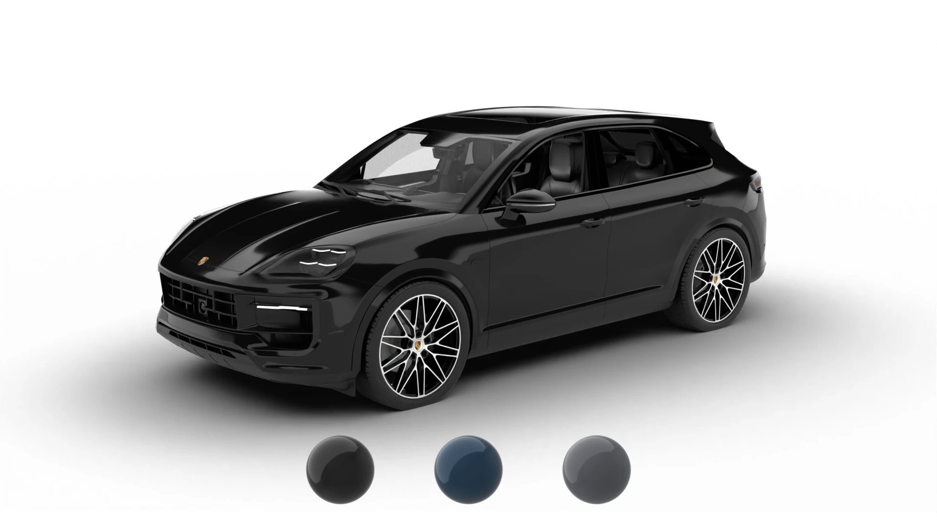 Porsche Cayenne E-Hybrid Black Edition 2025 Modello 3D .c4d .max .obj .3ds .fbx .stl .blend