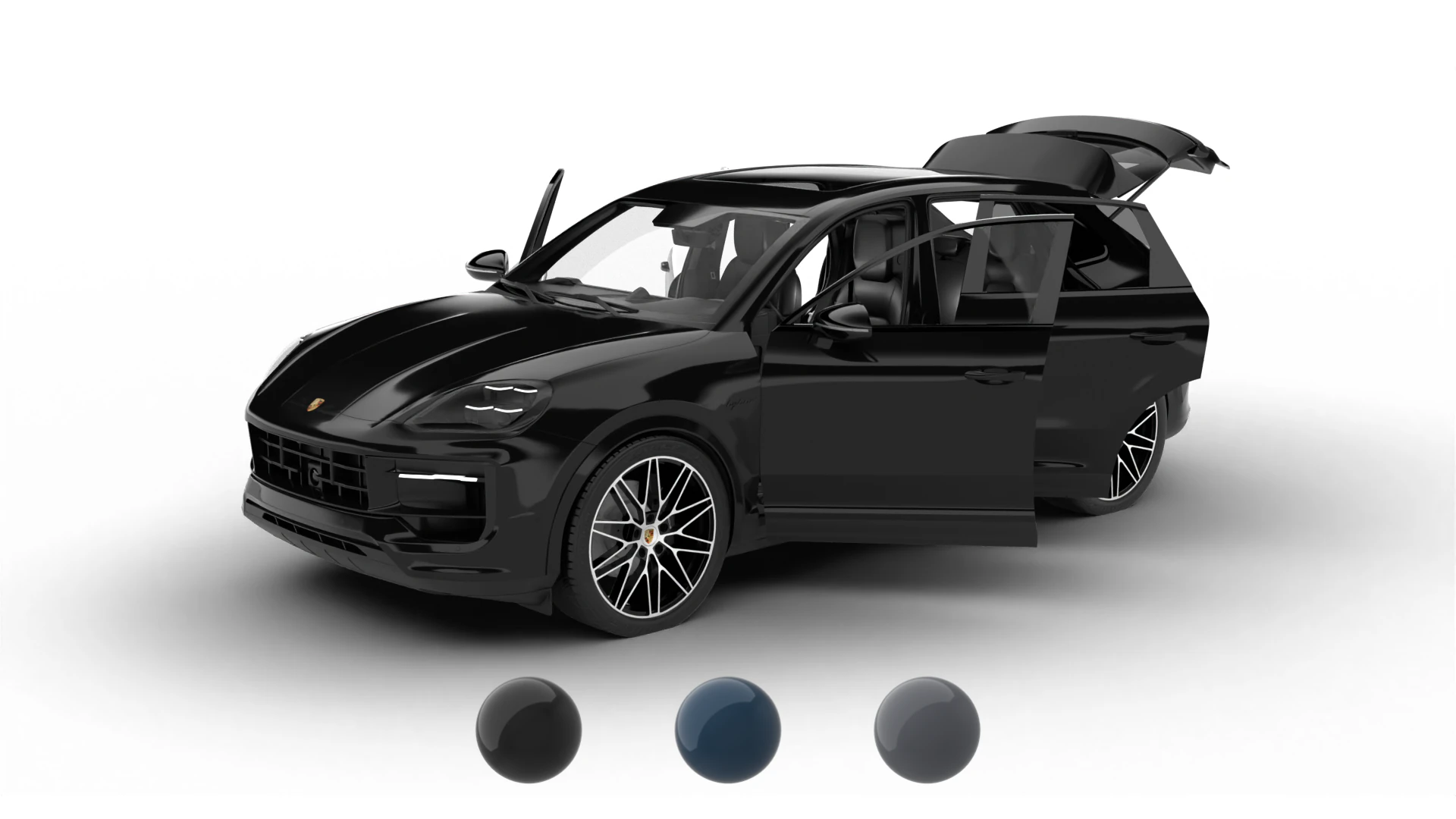 Porsche Cayenne E-Hybrid Black Edition HQ 2025 Modello 3D .c4d .max .obj .3ds .fbx .stl .blend 