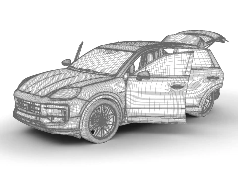 Porsche Cayenne E-Hybrid Black Edition HQ 2025 Modello 3D