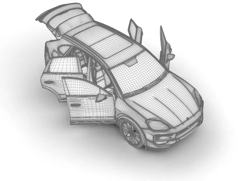 Porsche Cayenne E-Hybrid Black Edition HQ 2025 Modello 3D