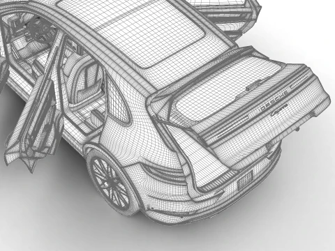 Porsche Cayenne E-Hybrid Black Edition HQ 2025 Modello 3D