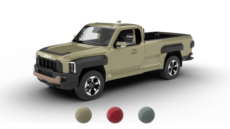 Kia Tasman Single Cab 2026 3D Model .c4d .max .obj .3ds .fbx .stl .blend 