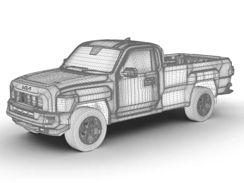 Kia Tasman Single Cab 2026 3D Model