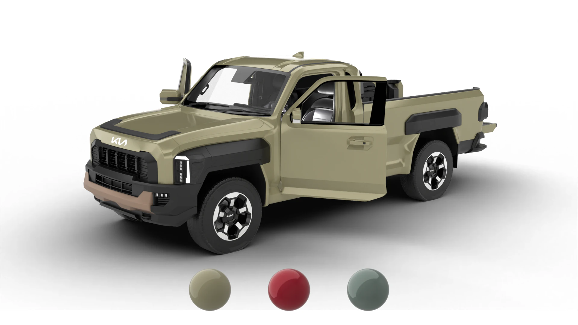 Kia Tasman cabina singola 2026 HQ Modello 3D .c4d .max .obj .3ds .fbx .stl .blend