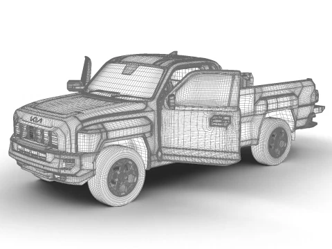 Kia Tasman cabina singola 2026 HQ Modello 3D