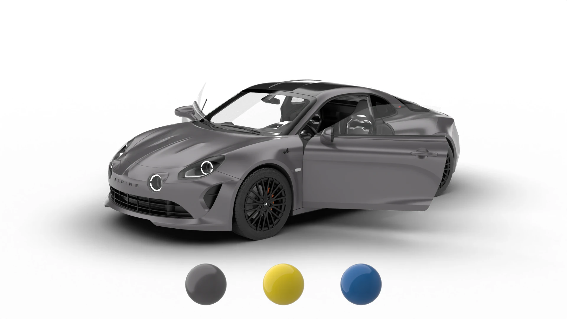 Alpine A110S 2020 HQ 3D Model .c4d .max .obj .3ds .fbx .stl .blend