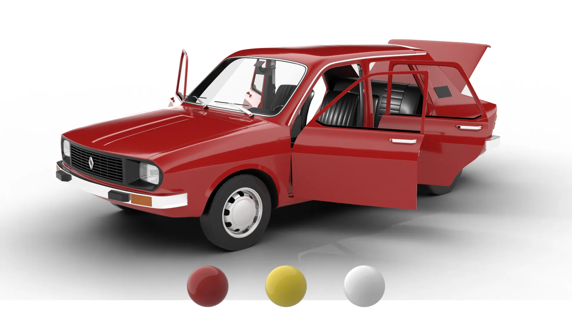 Renault 12 Berlina 1975 HQ 3D Model .c4d .max .obj .3ds .fbx .stl .blend 