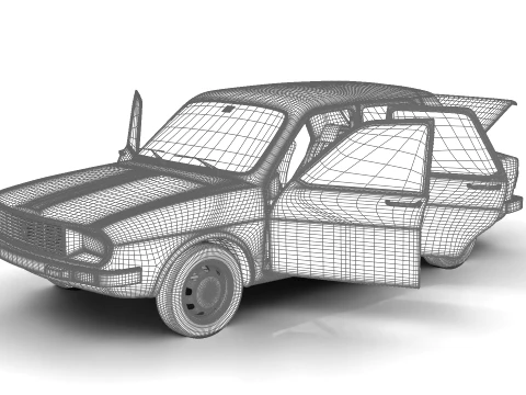 Renault 12 Berlina 1975 HQ 3D Model