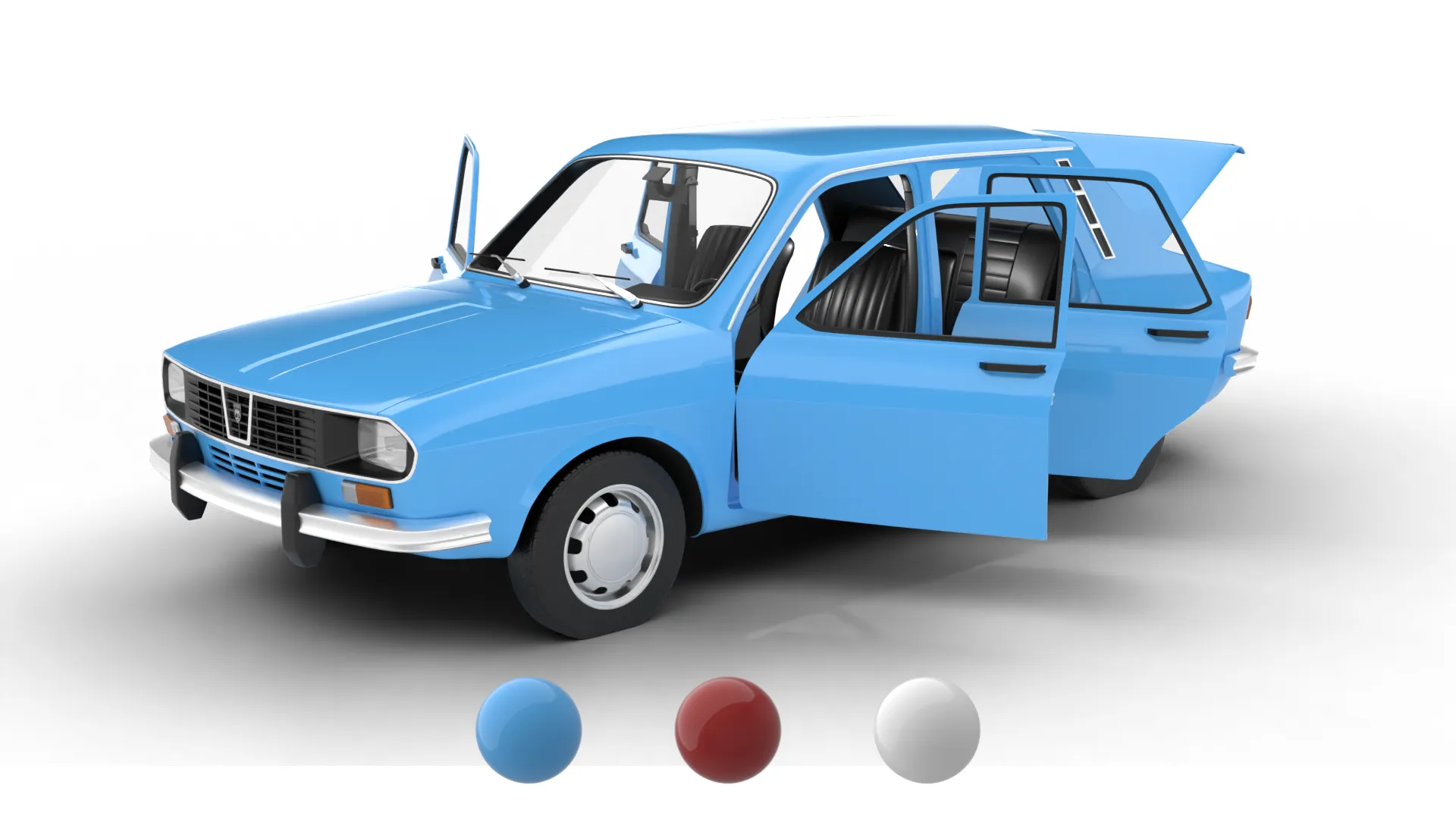 Dacia 1300 1969 HQ 3D Model .c4d .max .obj .3ds .fbx .stl .blend 