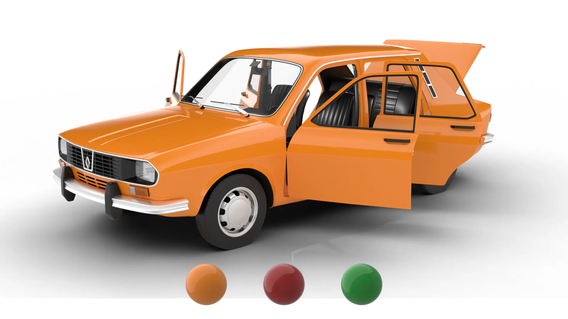 Renault 12 TL 1975 HQ 3D Model .c4d .max .obj .3ds .fbx .stl .blend 