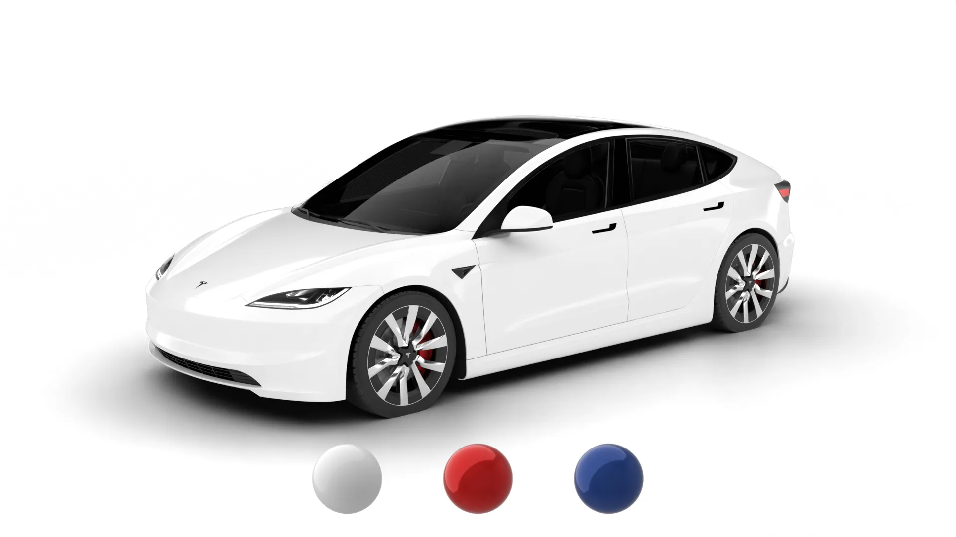 Tesla Model 3 2024 3D Model .c4d .max .obj .3ds .fbx .stl .blend