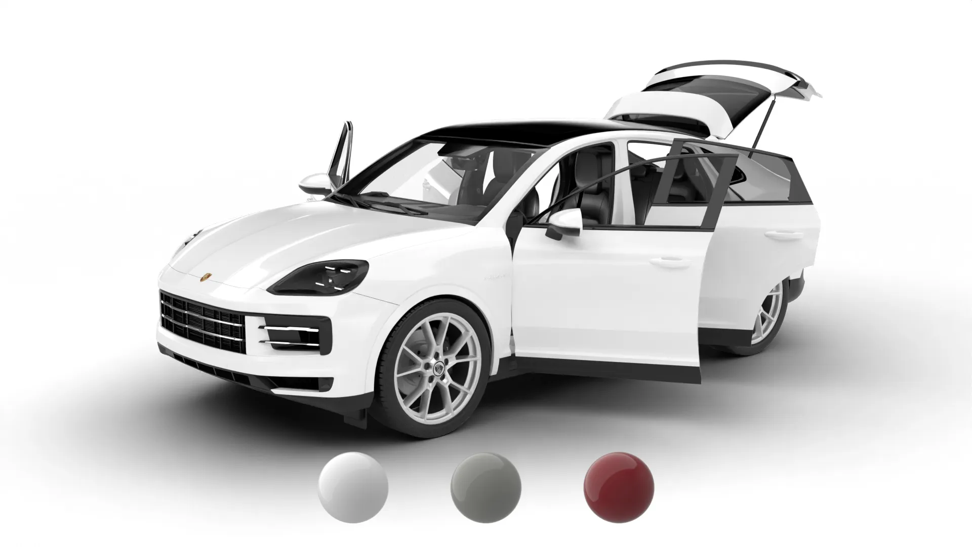 Porsche Cayenne S E-Hybrid Coupe 2026 HQ 3D Model .c4d .max .obj .3ds .fbx .stl .blend 