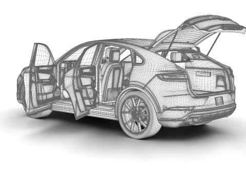 Porsche Cayenne S E-Hybrid Coupe 2026 HQ 3D Model