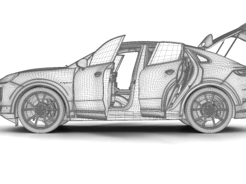 Porsche Cayenne S E-Hybrid Coupe 2026 HQ 3D Model
