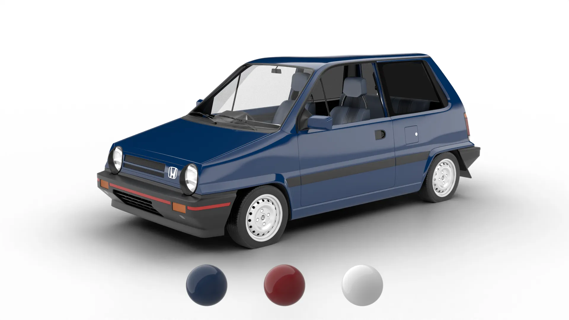 Honda City AA1 1982 3D Model .c4d .max .obj .3ds .fbx .stl .blend
