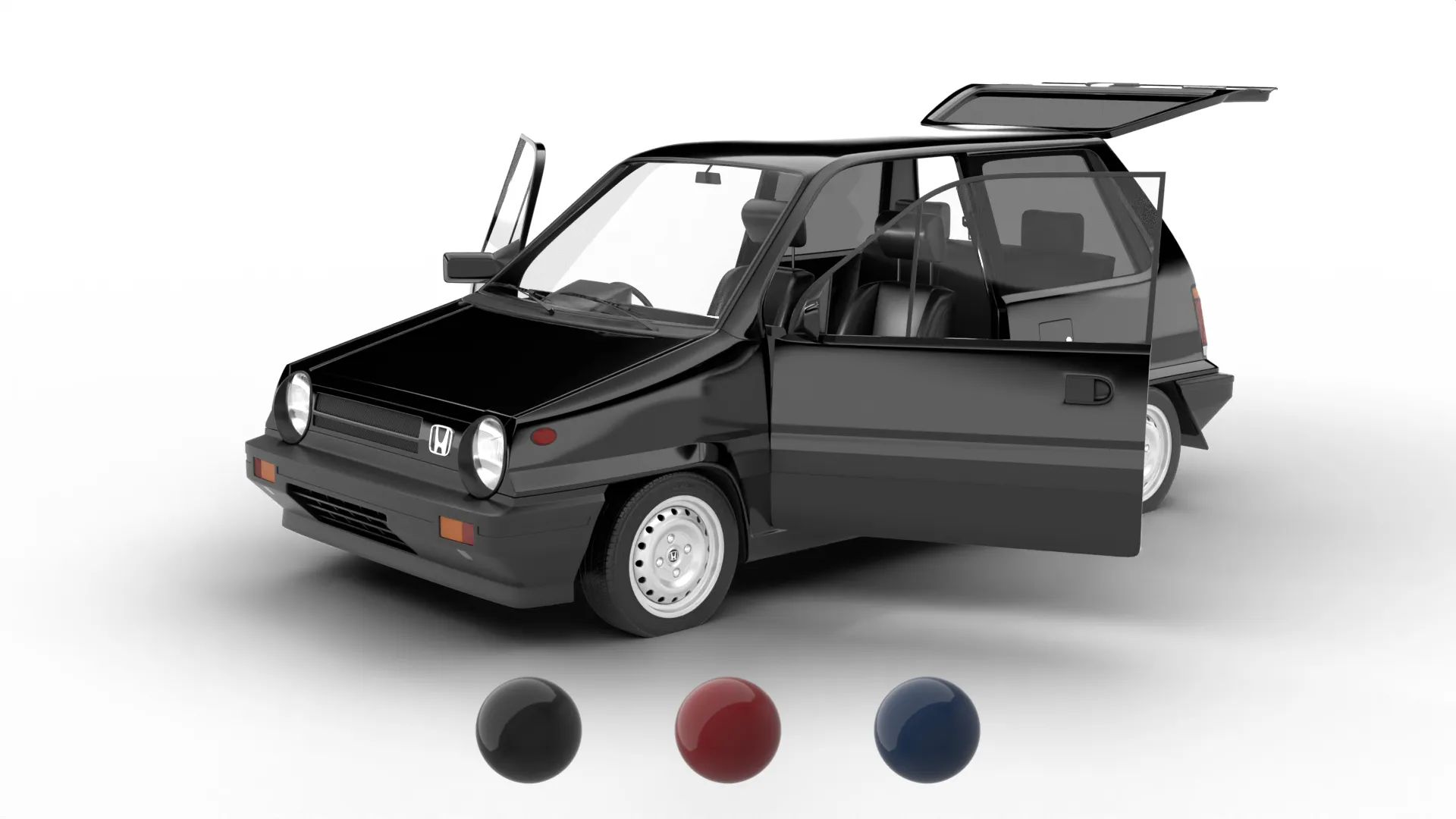 Honda City Pro 1982 3D Model .c4d .max .obj .3ds .fbx .stl .blend