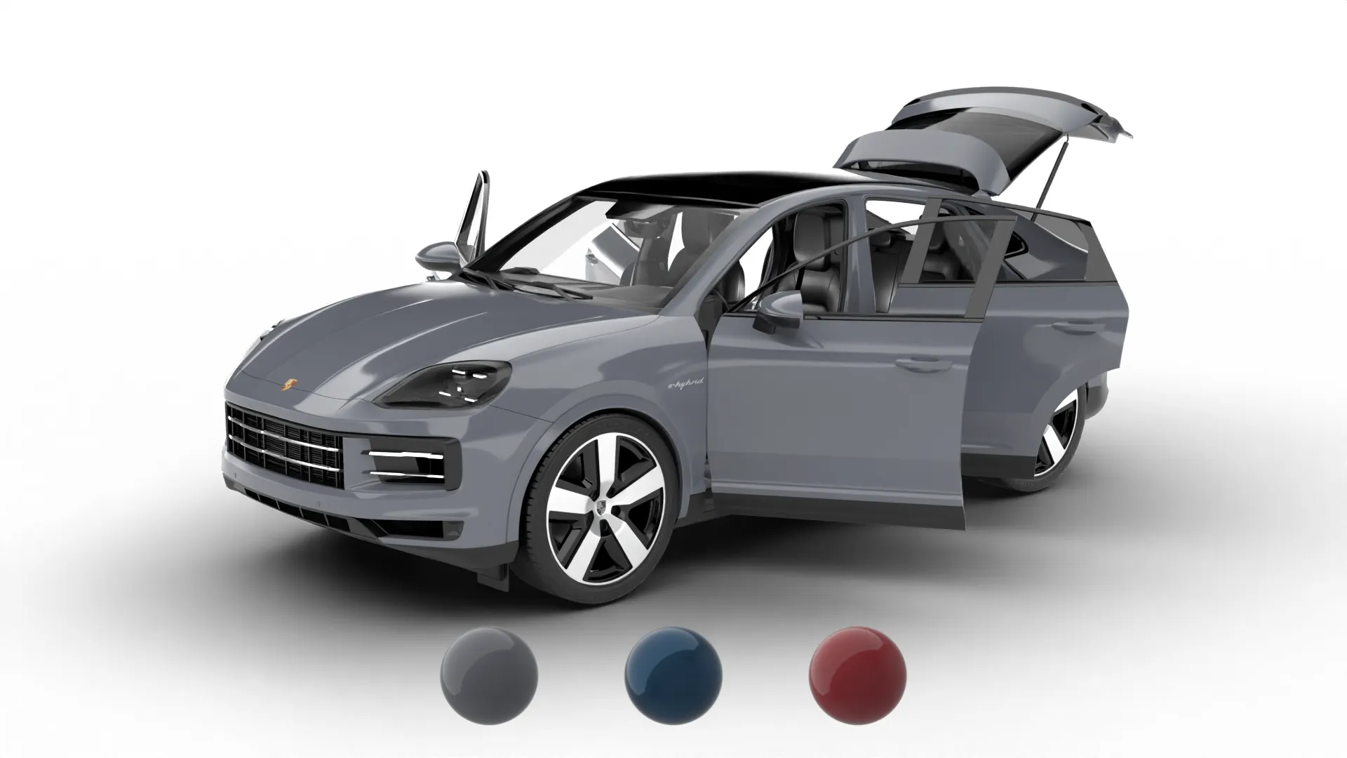 Porsche Cayenne E-Hybrid Coupe 2026 HQ 3D Model .c4d .max .obj .3ds .fbx .stl .blend 