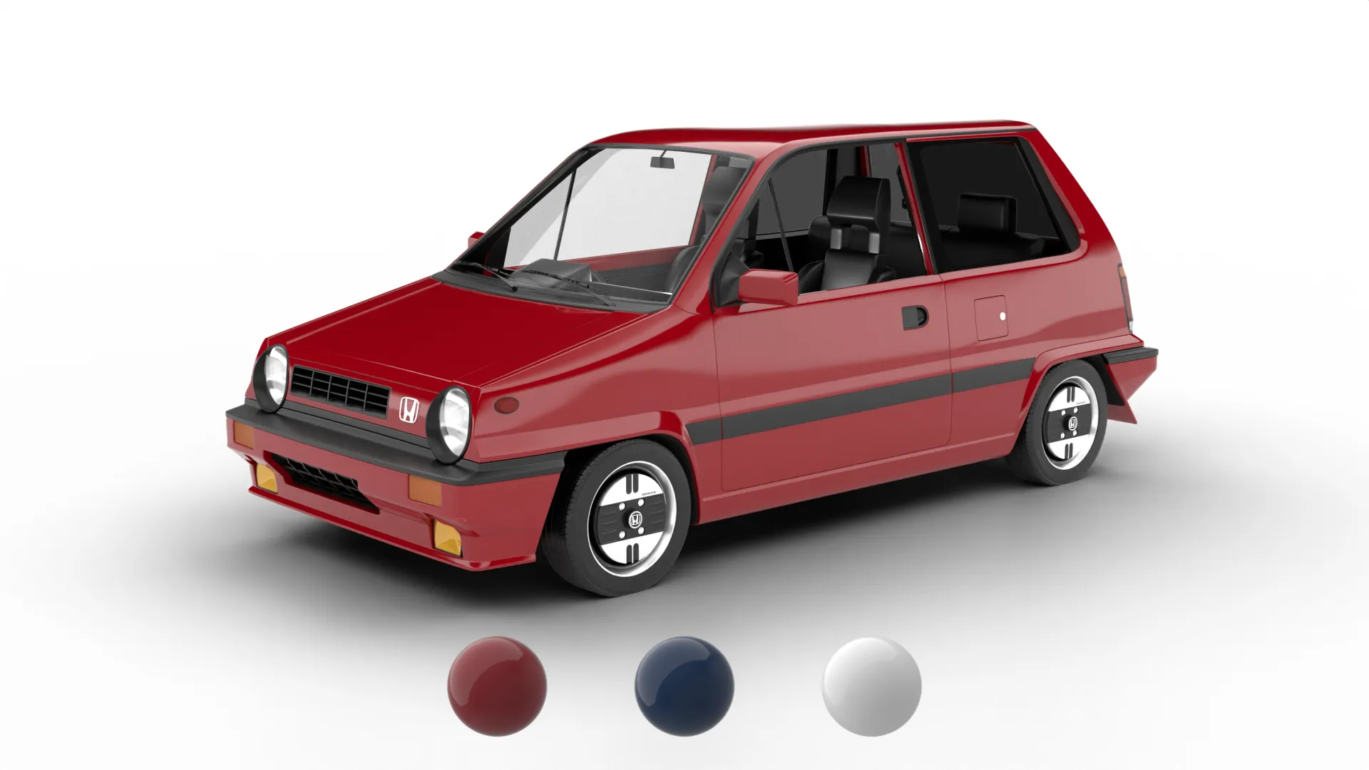 Honda City R 1985 3D Model .c4d .max .obj .3ds .fbx .stl .blend
