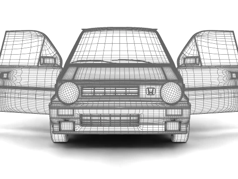 Honda City R 1985 HQ 3D Model