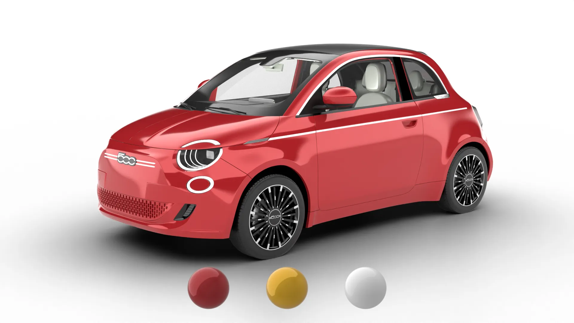 Fiat 500 Hybrid Cabrio 2026 3D Model .c4d .max .obj .3ds .fbx .stl .blend 