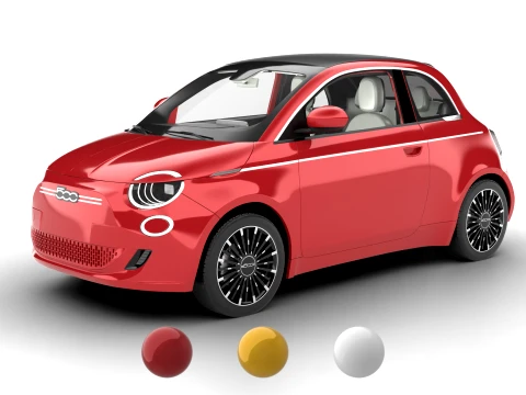 Fiat 500 Hybrid Cabrio 2026 3D Model
